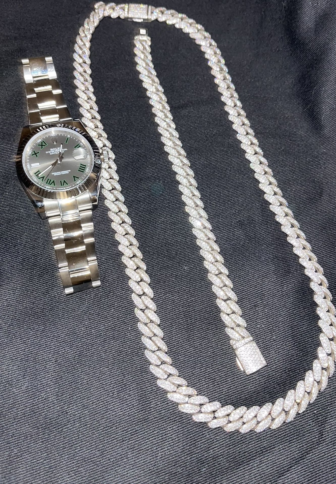 Day Just Rolex ,Cuban Anti Theft Clasp Chain And Bracelet