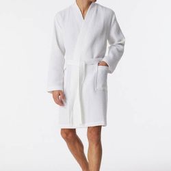 New Men White Bathrobe 
