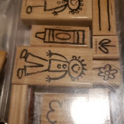 Rubber Ink Stamps (Stick Figure)