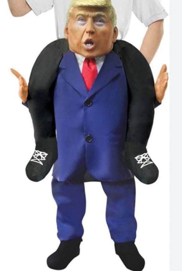 Piggyback Halloween Costume Riding Donald Trump Shoulders Adult Costume