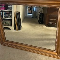 large vintage wood framed Harrys for the Home Mirror 49 x 38