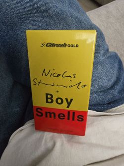 boy smells cologne