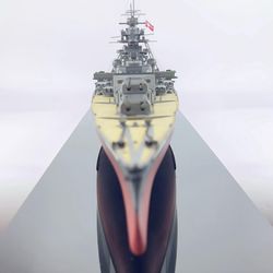 WWII German Battleship Bismarck – 1:350 Museum-Grade Handmade Model (With Display Case)