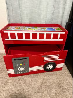 Fire truck toy box