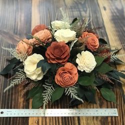Centerpieces Made With Wood Flowers $40 Ea