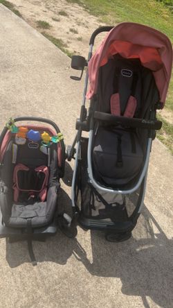 Evenflo Omni Plus Travel System with LiteMax Infant Car Seat, Shasta Pink