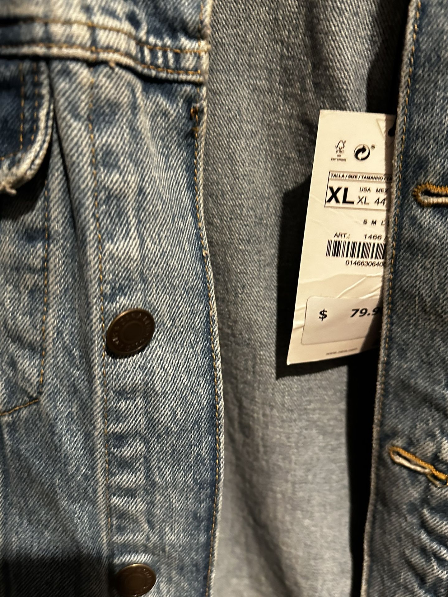 Zara Mens Destroyed Denim Jacket New With Tags