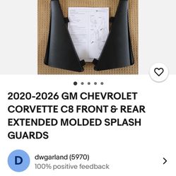 Corvette C8 Oem Mud Guards 