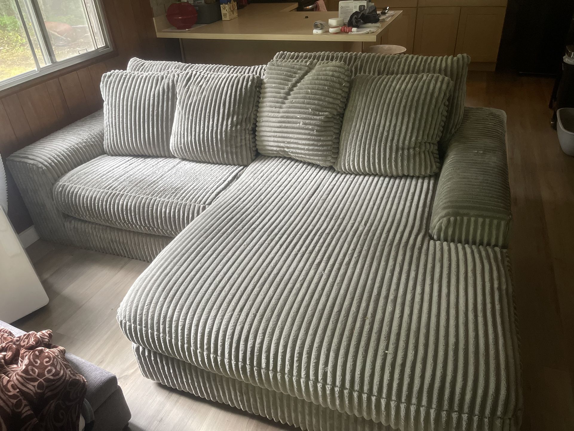Oversized Gray Love Seat Couch