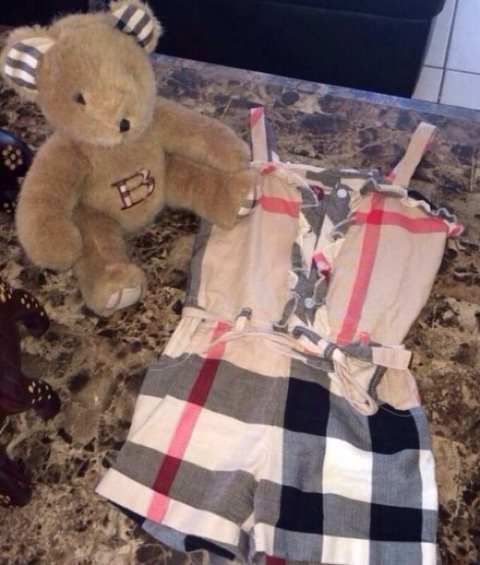 Burberry bear and romper 4 to 5 t