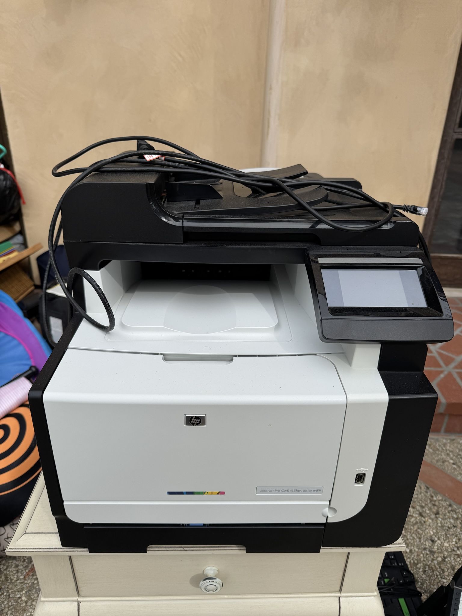 HP LaserJet Pro CM1415fw color Multi Function Printer (scan, copy, fax, print)