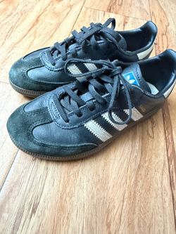 Kids Adidas Samba Black/White Sneakers - Size 12