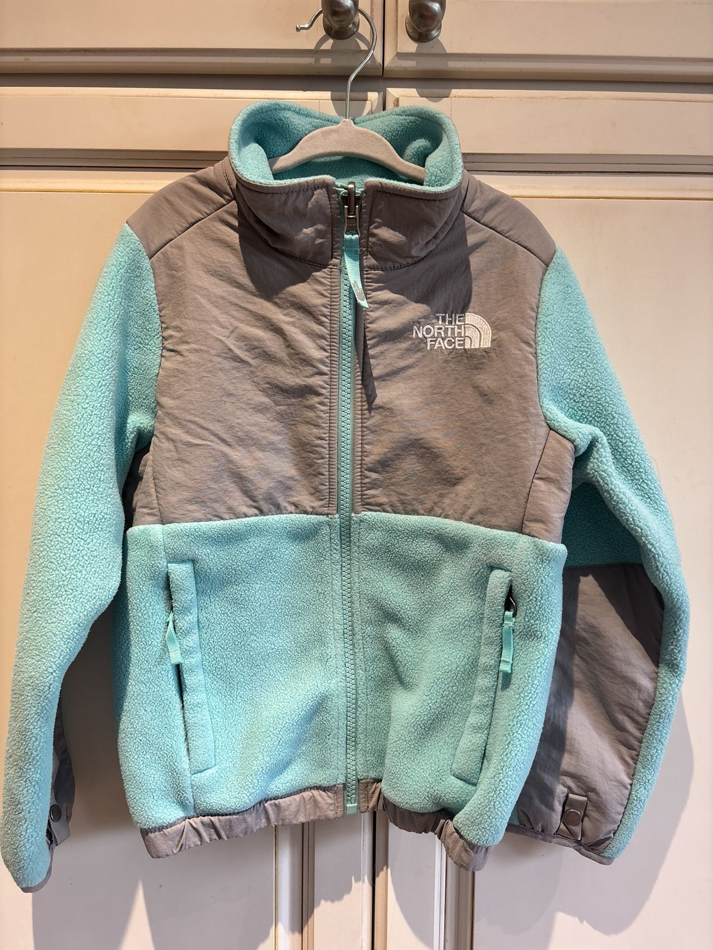 The North Face Girls Size XXS (5) teal and gray front zipper