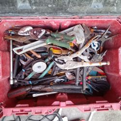 Box of assorted hand tools