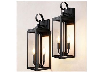2-Lights Farmhouse Outside Lantern Lights black