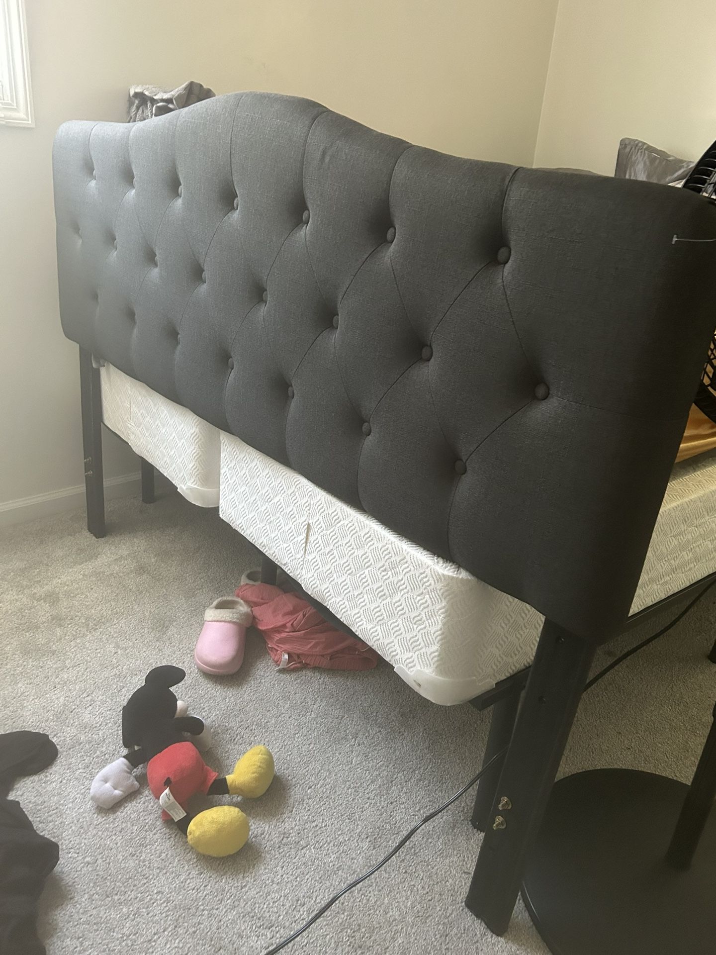 Queen Tufted Upholstered Headboard