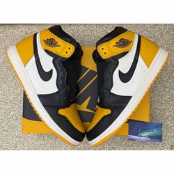 Nike Air Jordan 1 Taxi Yellow Toe Size 10.5 Men
