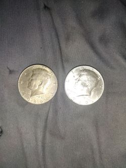 1966 and 1969 real silver half dollar