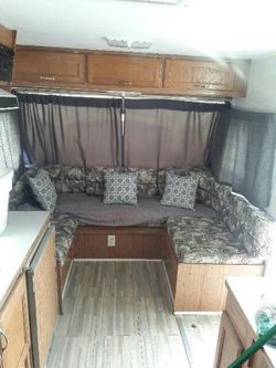 Camper travel trailer camping
