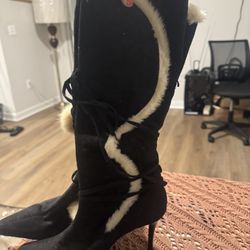 Swede Chocolate Brown Boots Size 8