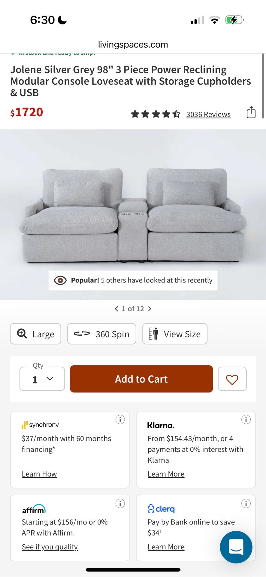 Living Spaces Couch Loveseat Sectional