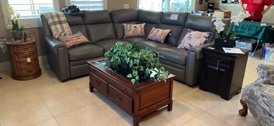 Leather sectional