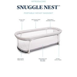 Baby Delight Snuggle Nest Bassinet, Portable Baby Bed, for Infants 0 – 5 Months, Driftwood Grey 