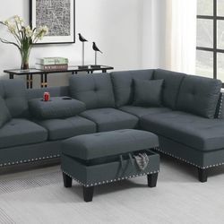 Sectional Sofa With Ottoman Storage 