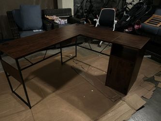 L Desk With Drawer Cabinet