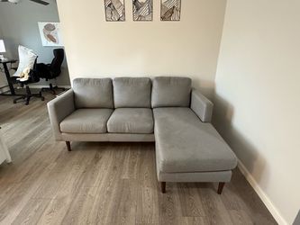 Gray Fabric Sectional Sofa with Chaise