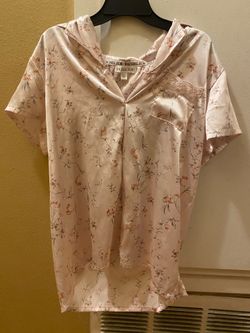 Pink silk collared shirt sleepwear