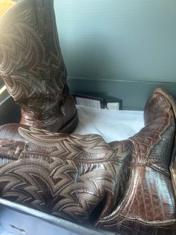 Brown Exotic Leather Cowboy Boots