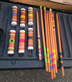 set Wooden Striped Croquet Mallet - Game Mallett