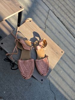 Pink Leather Huaraches
