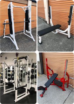 Squat / Power Rack, Smith Machine, Olympic Weight Bench, Leg Press, Dumbbells