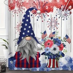Patriotic Knomes  Shower Curtain 70x70 New