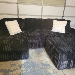 Thick Corduroy Sofa & Ottoman 