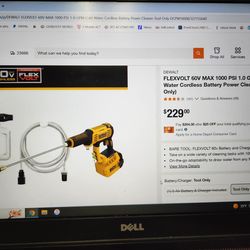 Dewalt 60v 1000 max Psi cordless battery powered pressure cleaner