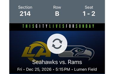 Pair of Seahawks vs Rams Tickets