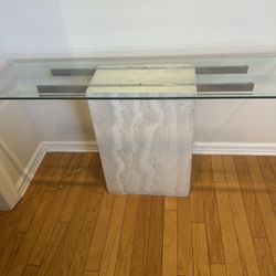 Travertine Side Table