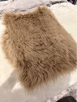 Beige Shag Faux Sheepskin Washable 4X6 Fur Rug