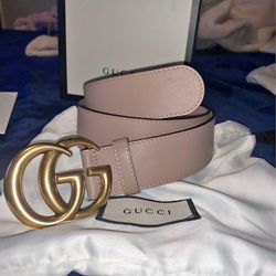 Womens Gucci Belt Brass Double G Dusty Pink Leather Gucci Belt Authentic  for Sale in Thornwood, NY - OfferUp