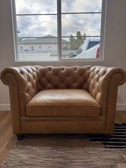Genuine leather loveseat