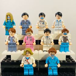 Doctors Nurses Emergency Room 10pc Minifigure Set LEGO Compatible