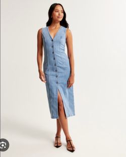 Abercrombie & Fitch Button-Front Denim Dress – Size Small