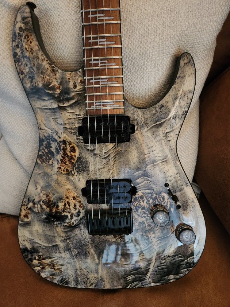 Schecter Omen Elite 7 MINT Charcoal Granite Marble w/HSC