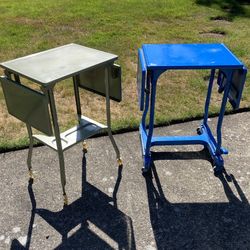 Two vintage typewriter desks
