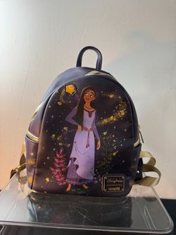 Disney Parks Loungefly Wish Asha & Star Mini Backpack Purple Gold