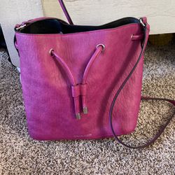 Calvin Klein bucket bag, drawstring shoulder, Crossbody purse handbag, purple