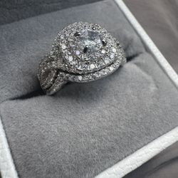 Sterling Silver 925 3-Piece Engagement Ring